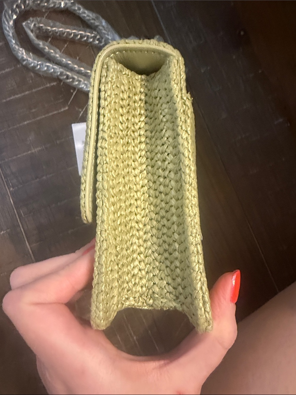 Kurt Geiger Pale Green Small Shoreditch Woven Crossbody Bag - Picture 6 of 10